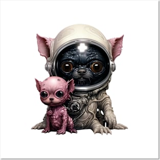 astro alien pet Posters and Art